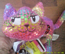 Dan Dee Halloween Screeching Cat Plush Collectors Choice 10x6" Pink NWT