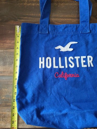 HOLLISTER CALIFORNIA Blue Tote Beach Pool Bag Logo Embroidered Washable - Picture 5 of 5