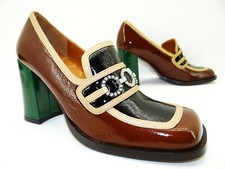 Chie Mihara XEL High Heel Plateau Pumps Slingback Damen Schuhe Leder Gr.40 Braun