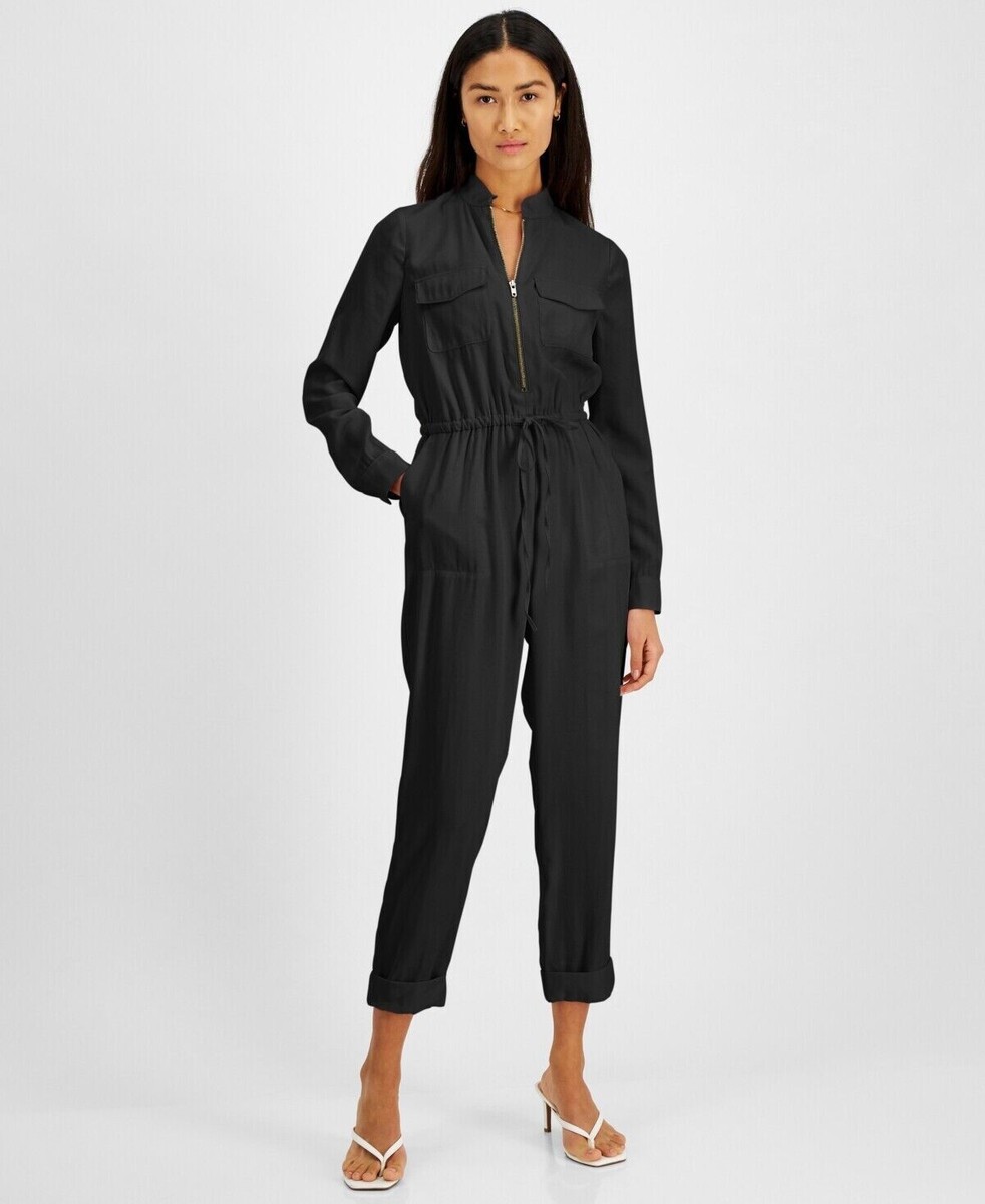 ユウブラック S MSRP $120 Inc International Concepts Utility Jumpsuit Black- Size