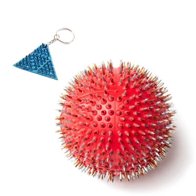 LYRIN24 Massageball Lyapko "Nadelball 4,0 Ag" Rot, Igelball, Reha-Ball, Akupunktur.