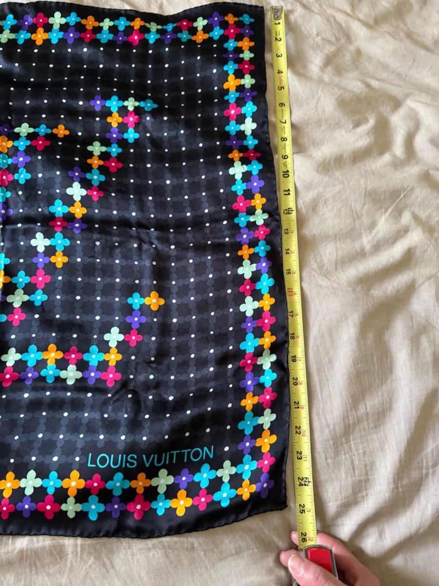 RARE NEW! Louis Vuitton Monogram Scarf Bandana Multicolor Silk
