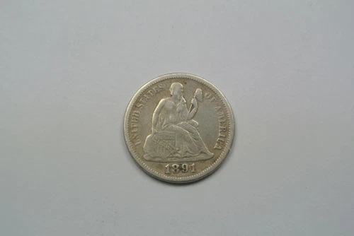 1891 Seated Liberty Dimes, Fine Condition - C3055