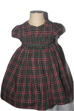 JANIE AND JACK 12-18 months layette PLAID SMOCKED HOLIDAY DRESS