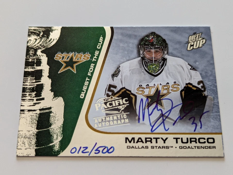 MARTY TURCO AUTOGRAPH SIGNATURE RELIC LOT PACIFIC UPPER DECK SP GAME USED FABRIC - Image 2 of 4