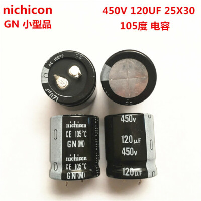 Nichicon GN/GU 120uf 450v  25x30mm 450V120uF Snap-in PSU Capacitor