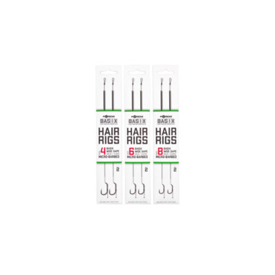 Korda Basix Wide Gape Hair Rigs Barbed