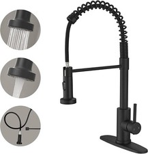 Grifo de cocina negro con rociador extra ble