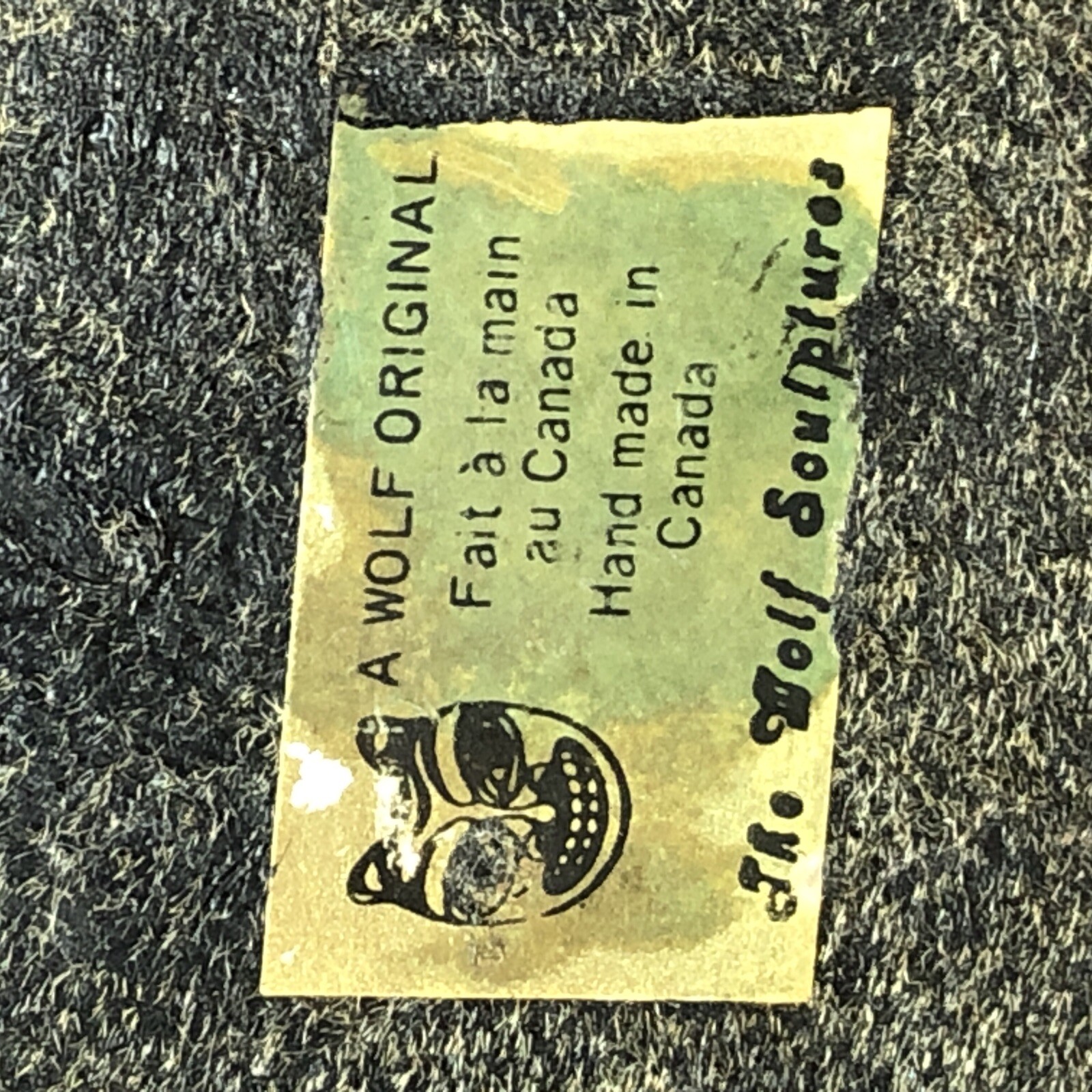 A Wolf Original Made in Canada Handmade Soapstone Sculpture Eskimo Igloos Canada