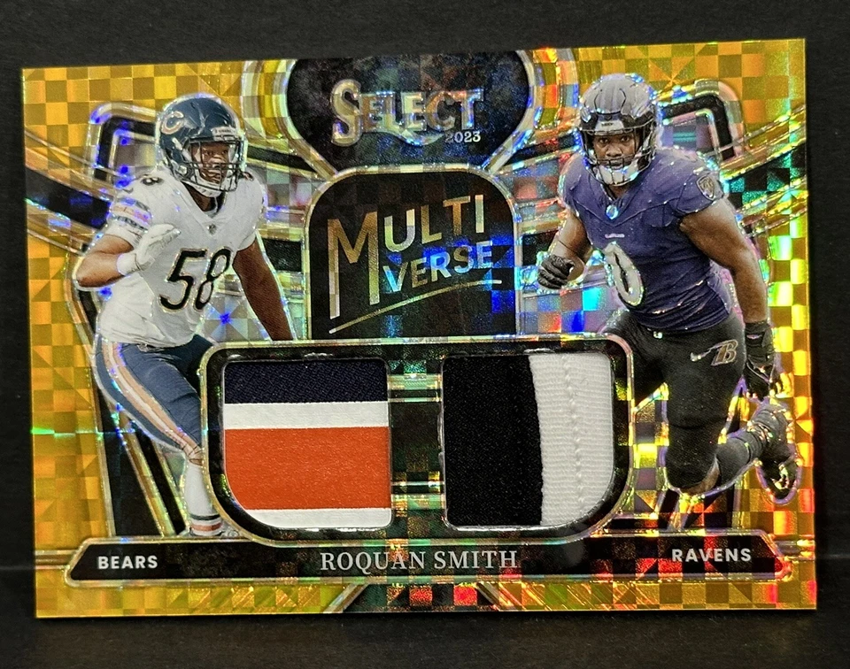 2023 Panini Select Football Roquan Smith Multiverse Dual Patch Gold Prizm /10 - Image 3 of 4