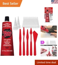 Waterproof Shoe Repair Adhesive with Spreader Tools - 3.7oz Black Solution