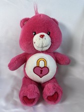 Vintage Care Bears 12  Secret Bear 2004 Plush Pink Heart Lock