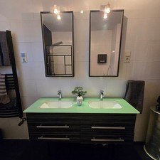 Badezimmermöbel Set, Schränke, Spiegel, Waschbecken, Lampen