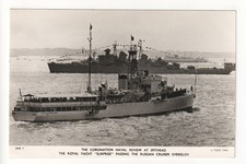 Spithead - Coronation Naval Review, Royal Yacht & Swedish cruiser Göta Lejon