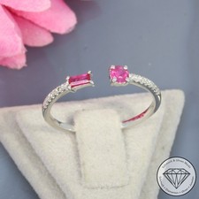 Wert 730 € Brillant Rubin Ring 750 18 Karat Weiß Gold xxyy