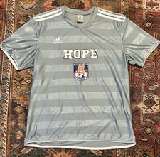 Hope College Flying Dutchmen NCAA Gray Adidas Soccer Jersey • Men’s XL