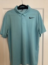 Nike Golf Dri-FIT Striped Light Blue Polo Shirt Men's Size L