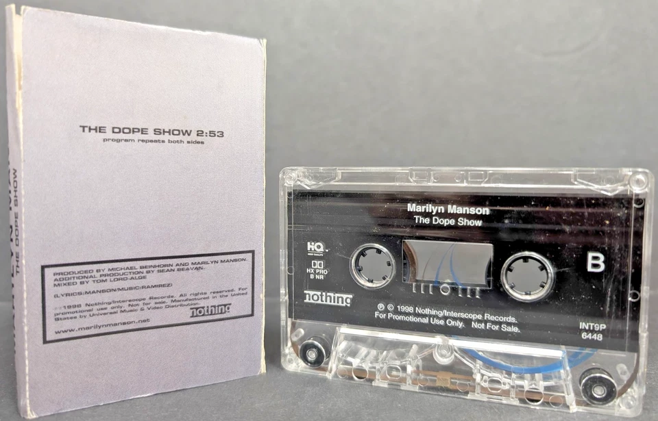 Кассетная лента Marilyn Manson Dope Show 1998 промо механические животные 15 сентября - Изображение 4 из 4