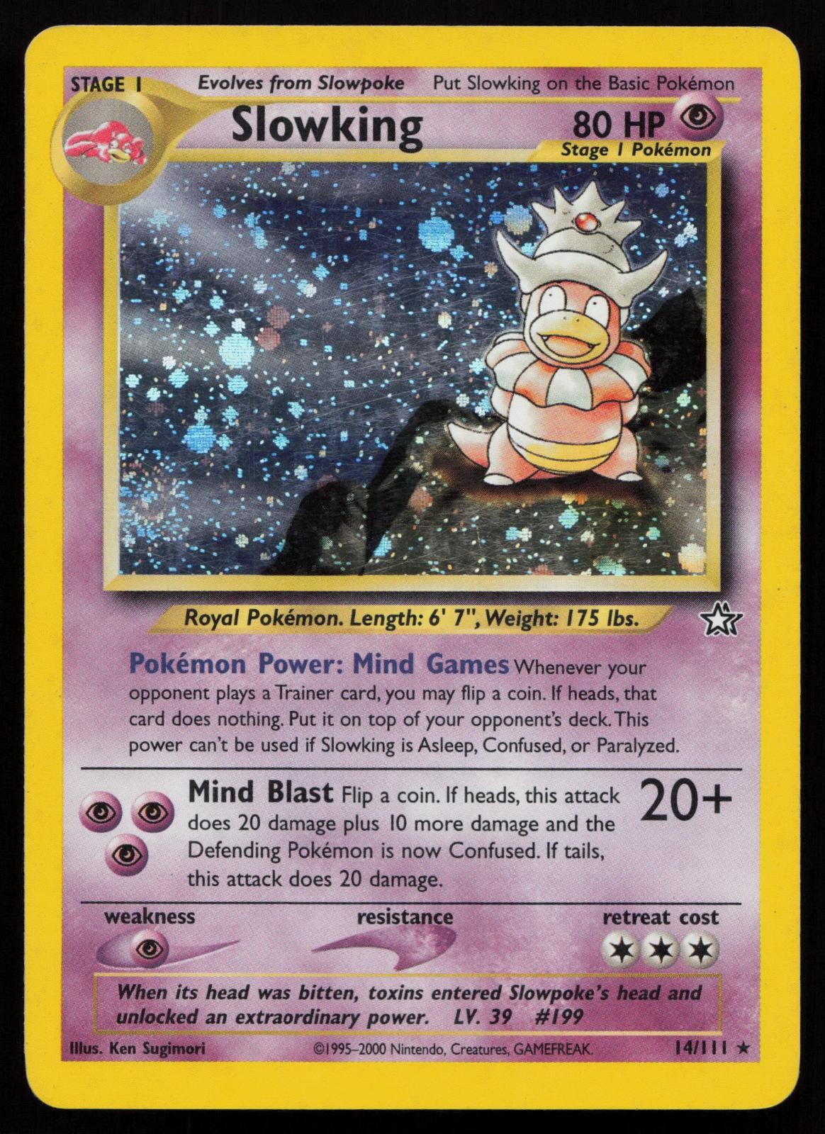 Slowking 14/111 Unlimited Holo Rare Neo Genesis Pokemon English SWIRL LP
