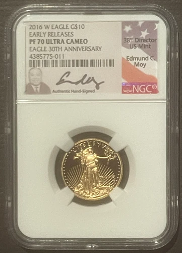2016-W American Eagle $10 GOLD NGC PF70 Ultra Cameo ER Coin 1/4 Oz MOY : 10349