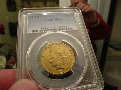 GOLD - 1932 INDIAN HEAD EAGLE PCGS MS-63  1/2 OZ  NICE EYE APPEAL FOR  A 63
