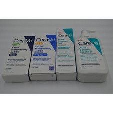 CeraVe Acne Skin Care Set - Cleanser, Treatment Gel, AM PM Moisturizers