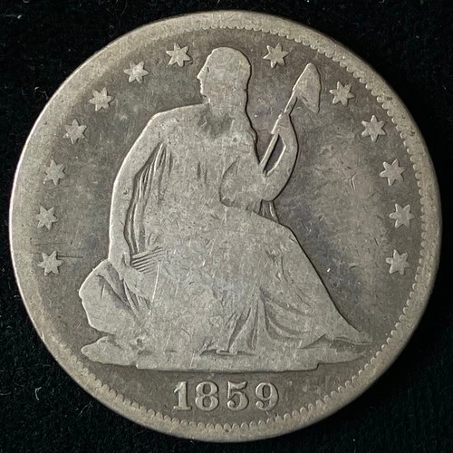 1859 Seated Liberty Half Dollar, VG