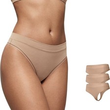 CRZ Yoga Womens High Rise Thongs Invisible  Comfort Stretch Ladies Underwear 3 |