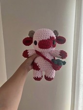 Strawberry Cow Crochet Handmade Plushie