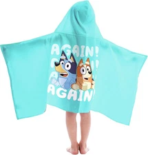 Jay Franco Bluey & Bingo Bath/Pool/Beach Hooded Towel - Large, Blue - 