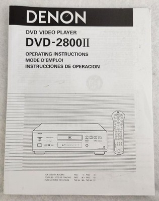 Denon DVD Video Player DVD-2800 II Operating Instructions Manual