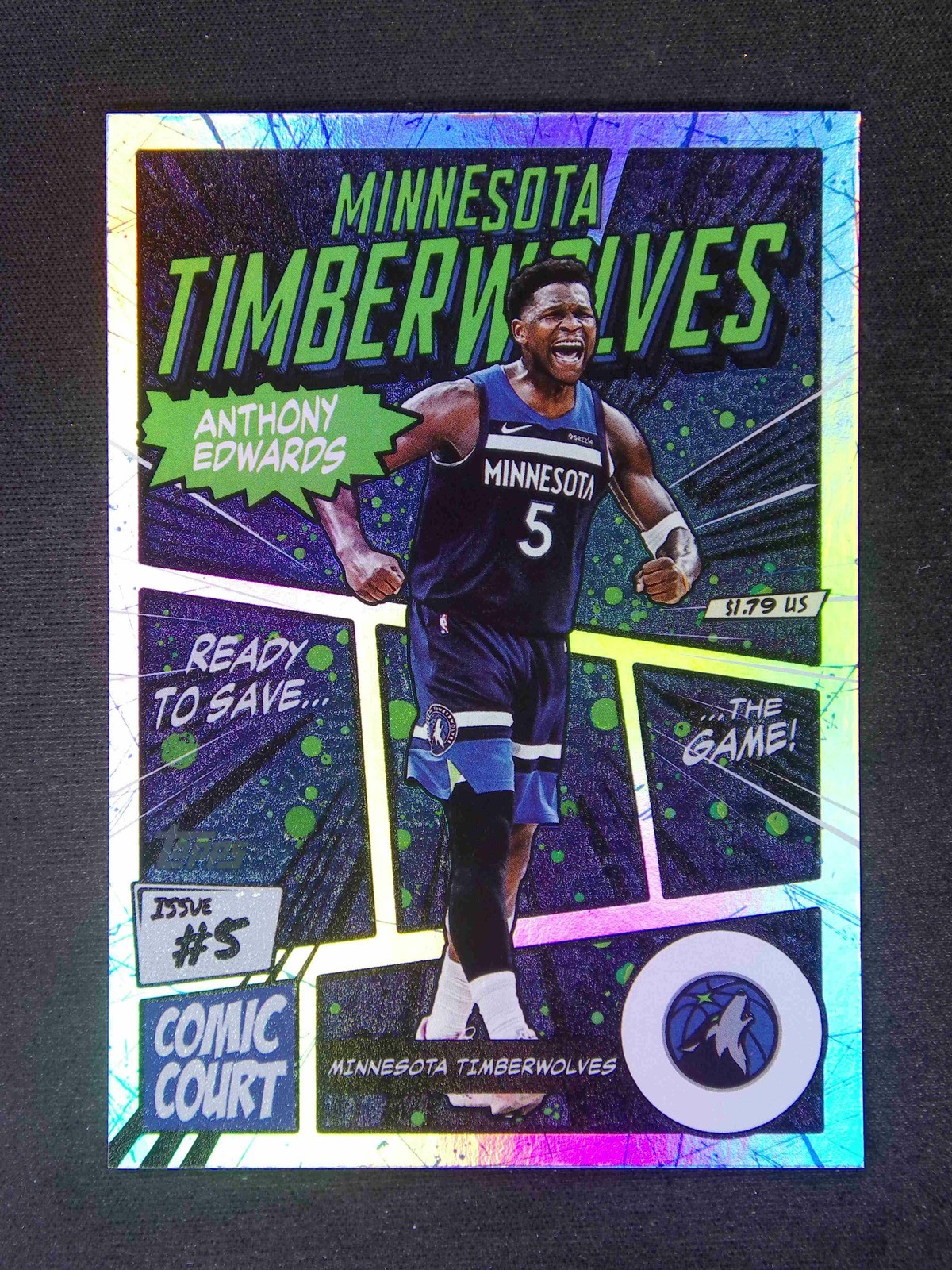 2025-26 Topps Flagship Anthony Edwards Comic Court Case Hit SSP