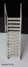 maquette 1 escalier 13 marches , 2 rampes gris 1/18 décor diorama  incliné à 45°