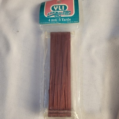 Vintage YLI Silk Ribbon Mauve 4mm x 5 Yards Made In Japan