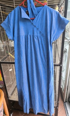 ''Liana''edles Umstandskleid,mittelblau,Gr.42,Wildledereffekt,vollst.gefüttert