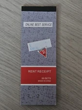 Cash Money Rent Receipt Record Book 2 Part 50 Sets Duplicate Copy w/Carbon New!!