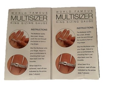 World Famous Multisizer  Ring Sizing Gauge Finger Size Tools Lot Of 2 Unopened