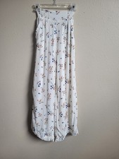 American Eagle Womens Cream Floral Wide Leg Baggy Palazzo Pants Sz XS