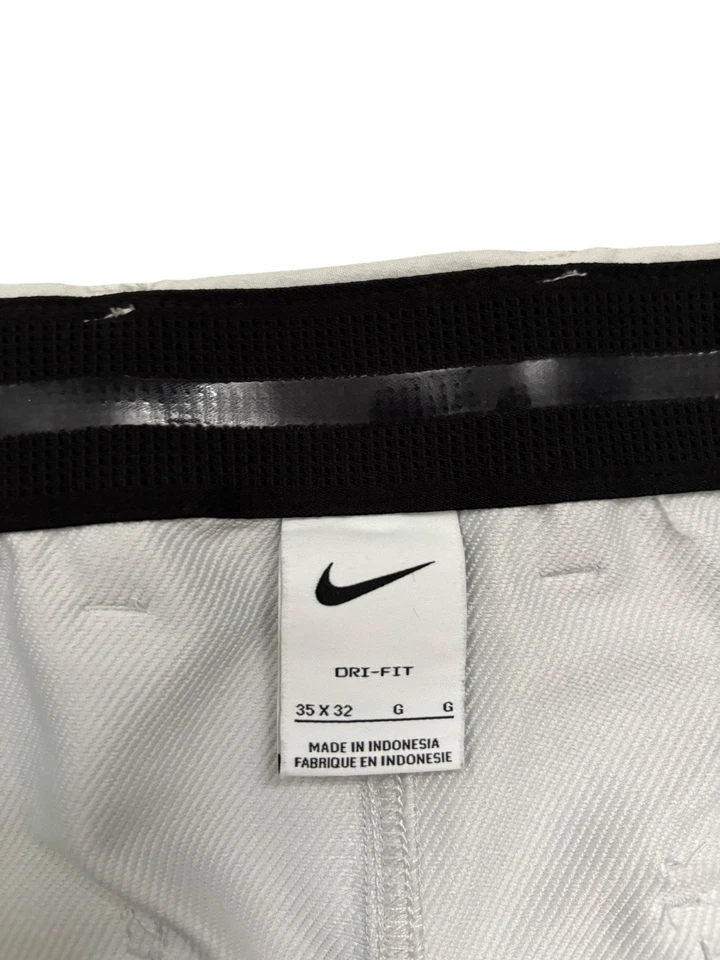 Calça de golfe Nike masculina tamanho 35x30 branca pérola Nike repel fina afunilada preppy - Imagem 3 de 4