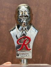 Vintage 1950's SICK'S RAINIER Diamond Draft Beer Tap Handle Brew Master Bust Guy