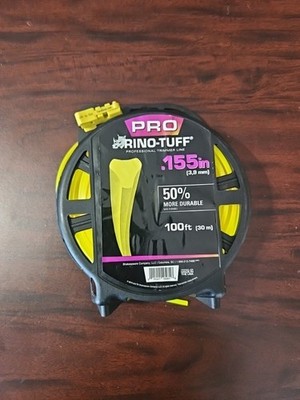 Rino-Tuff Pro Universal Fit .155 gelb Trimmerschnur 100 Fuß Spulenlänge Neu
