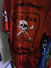 World Jerseys Jolly Rodger Men's Cycling Biking Jersey Shirt Large 3/4 Zip