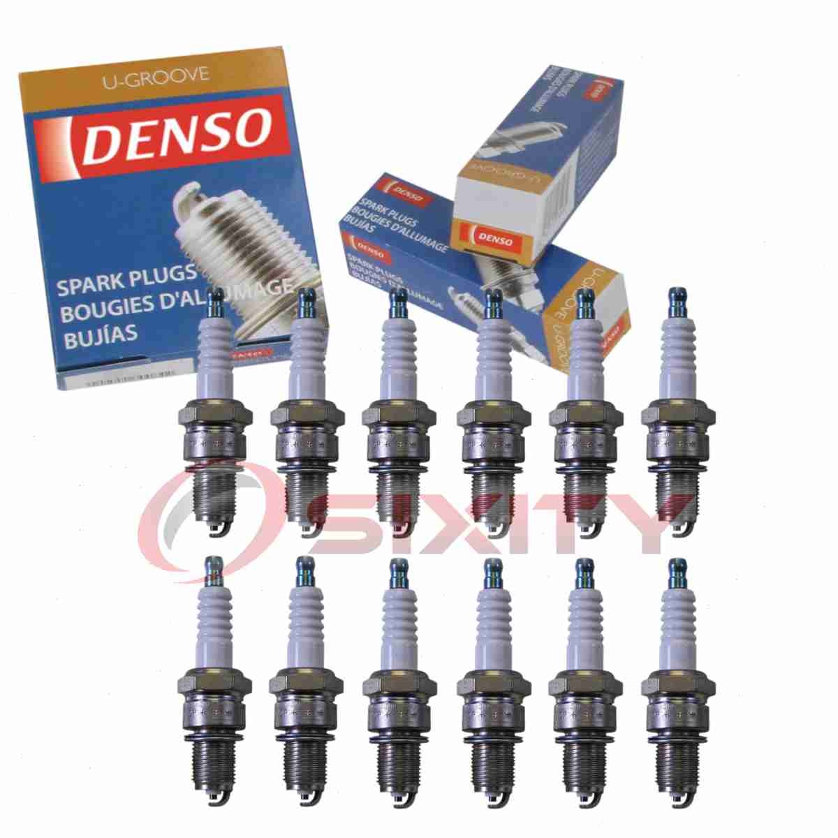 12 pc Denso Standard U-Groove Spark Plugs for 1975 Ferrari 365 GT4 4.4L H12 sz