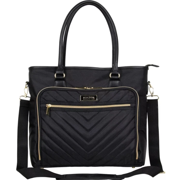 Equipaje acolchado Kenneth Cole REACTION Chelsea Chevron, negro, equipaje de mano de 20 pulgadas Foto 4 de 4