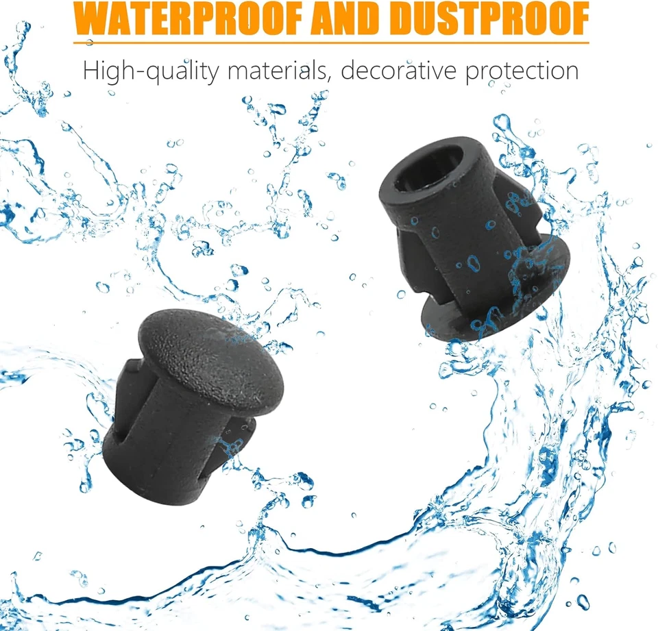 30 Шт. 5 мм/3/16 черные дырочные вилки пластиковые заподлицо типа отверстия вилки защелкивающиеся в блокировке Ho - Изображение 3 из 4