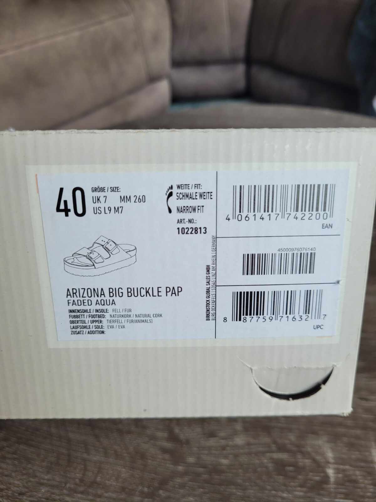 New BIRKENSTOCK Papillio 40 Faded Aqua Arizona Big Buckle Platform Teddy Sandal image 8
