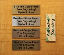 Custom Engraved 1x3 Tag Sign Plaque Plate / Gold Silver Copper or Bronze Finish