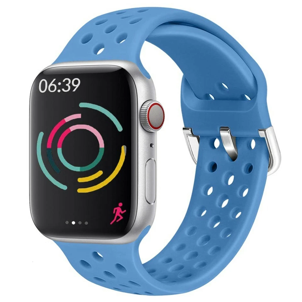 Correa de silicona para Apple Watch correa 44mm 42mm 40mm 38mm. Banda deportiva suave y ligera. Foto 3 de 4
