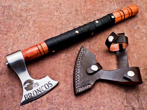 CUSTOM HAND FORGED STEEL VIKING AXE CAMPING HATCHET TOMAHAWK AXE, TR-1659