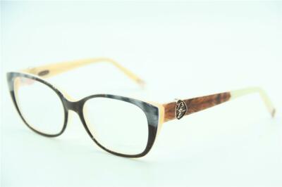 NEW COCO SONG CV 091 COL. 04 BROWN WHITE AUTHENTIC EYEGLASSES W/ CASE 54-17